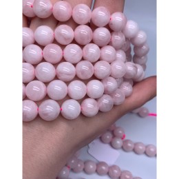 Каменные бусины, Розовый Кварц, Мадагаскарский, 12 мм, шарик гладкий, длина нити 19 см