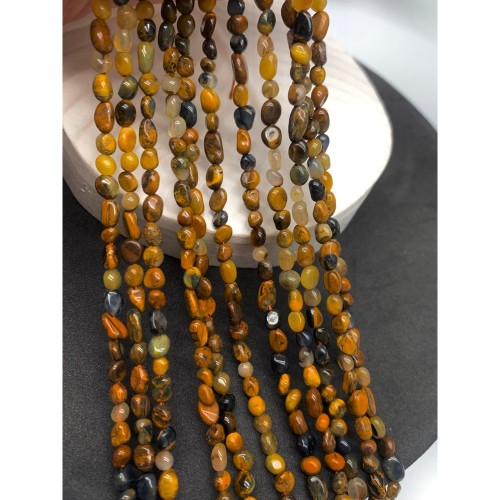 Каменные бусины, Петерсит, фриформы, 6х4 мм, длина нити 38 см