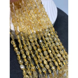 Каменные бусины, Рутиловый Кварц, Золотой, (Волосатик), фриформы, 6х4 мм, длина нити 38 см