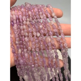Каменные бусины, Аметист, лавандовый, фриформы, 6х4 мм, длина нити 38 см