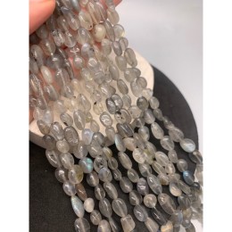 Каменные бусины, Лабрадор, фриформы, 6х8 мм, длина нити 38 см
