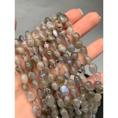 Каменные бусины, Лабрадор, фриформы, 10х8 мм, длина нити 38 см