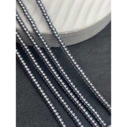 Каменные бусины, Гематит синтетический, серебро, шайба, размер 3х2 мм, нить 38 см