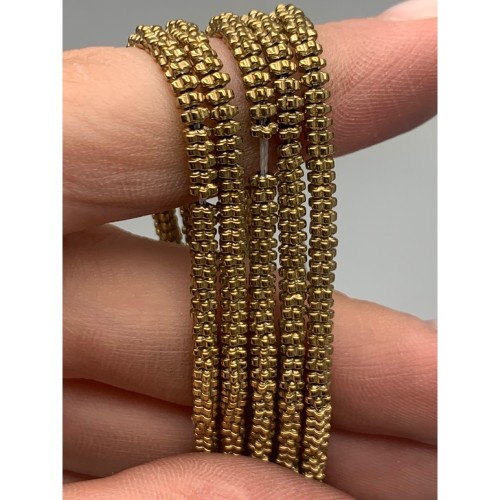 Каменные бусины, Гематит синтетический, цветок, цвет золото, размер 3х1,5 мм, нить 38 см