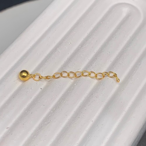 Цепочка, Удлинитель, с декоративной подвеской шарик, 4 мм, модель SS 925 , с позолотой, длина 3,5 см