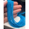 Каменные бусины, Говлит, тонированный, ярко голубой, шарик гладкий, 2-2,5 мм, длина нити 38 см