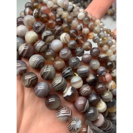 Каменные бусины, Агат Ботсвана, шарик гладкий, 6 мм, длина нити 38 см