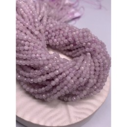 Каменные бусины, Аметист, лавандовый, шарик огранка, 3 мм, длина нити 38 см