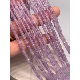 Каменные бусины, Аметист, лавандовый, рондель огранка 4х2,5 мм, длина нити 38 см
