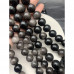 Каменные бусины, Обсидиан серебристый, шарик гладкий, 13,5-14 мм, длина нити 38 см арт. 18791