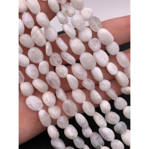 Каменные бусины, Лунный камень, фриформы, 10х8 мм, длина нити 38 см