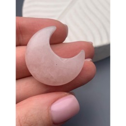 Сувенир, Розовый кварц, луна (месяц), размер 30 мм, цена за 1 шт.