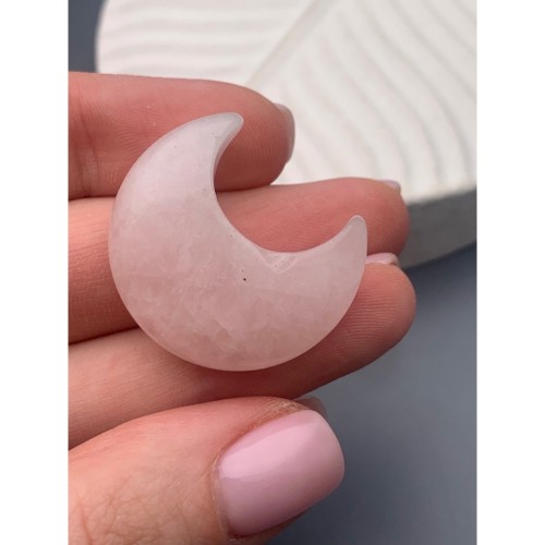 Сувенир, Розовый кварц, луна (месяц), размер 30 мм, цена за 1 шт.