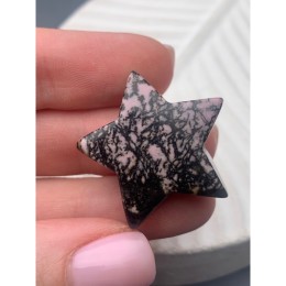 Сувенир, Родонит дендритовый, звезда, размер 30 мм, цена за 1 шт.