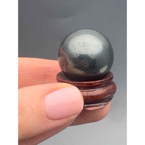 Сувенир, Гематит природный, шар гладкий, размер 25 мм, цена за 1 шт.