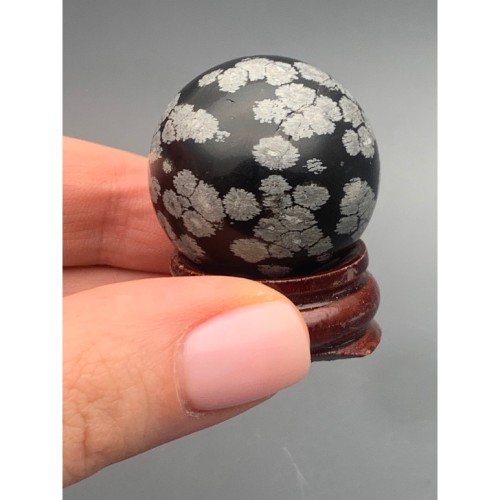 Сувенир, Обсидиан снежный, шар гладкий, размер 30 мм, цена за 1 шт.
