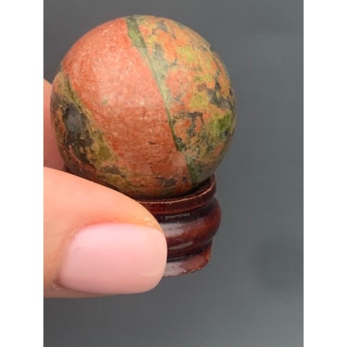 Сувенир, Унакит, шар гладкий, размер 30 мм, цена за 1 шт.