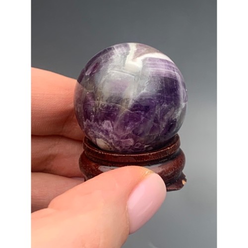 Сувенир, Аметист с полосками, шар гладкий, размер 30 мм, цена за 1 шт.