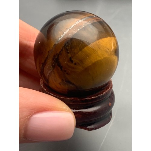 Сувенир, Тигровый глаз, шар гладкий, размер 30 мм, цена за 1 шт.