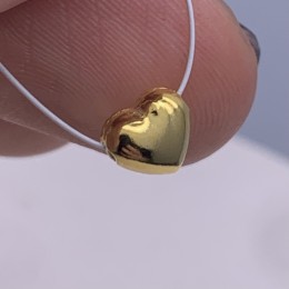 Бусина, сердце, разделитель, модель 925, покрытие родий с полозотой, размер 6 мм