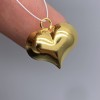 Подвеска, Сердце объемное,  модель 925, покрытие родий с позолотой, размер 15 мм, цена за 1 шт.