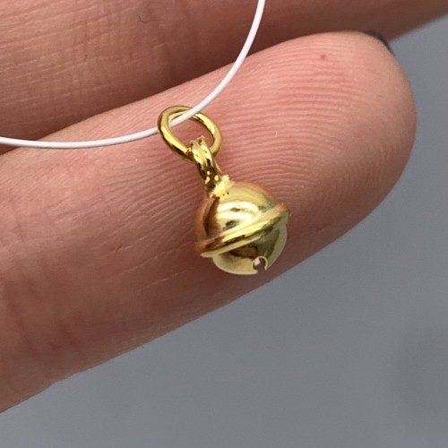 Подвеска, Колокольчик, модель 925, покрытие родий с позолотой, размер 6 мм, цена за 1 шт.