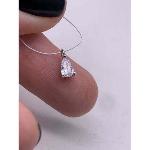 Подвеска, вставка цирконий,  модель 925, размер 7х5 мм, цена за 1 шт.