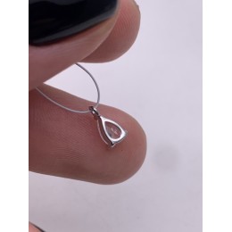 Подвеска, вставка цирконий,  модель 925, покрытие родий, размер 7х5 мм, цена за 1 шт.