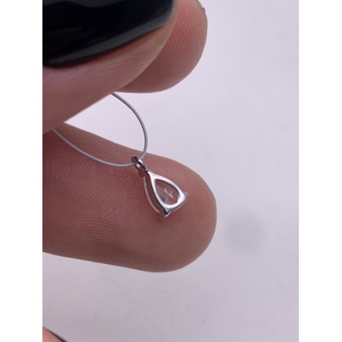 Подвеска, вставка цирконий,  модель 925, размер 7х5 мм, цена за 1 шт.