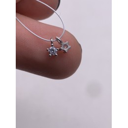 Подвеска, вставка цирконий,  модель 925, покрытие родий, размер 3,5 мм, цена за 1 шт.