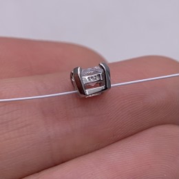 Бусина, разделитель, вставка цирконий,  модель 925, покрытие родий, размер 5,5 мм, цена за 1 шт.