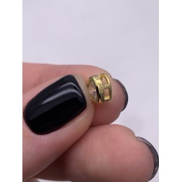 Бусина, разделитель, сердце, вставка цирконий,  модель 925, покрытие родий с позолотой, размер 6,5 мм, цена за 1 шт.