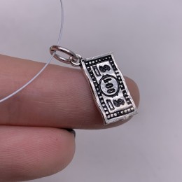 Подвеска  "Купюра 100 долларов", модель 999, размер 14х8 мм, цена за 1 шт.