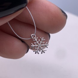 Подвеска, снежинка, модель 925, покрытие родий, размер 7,5 мм, цена за 1 шт.