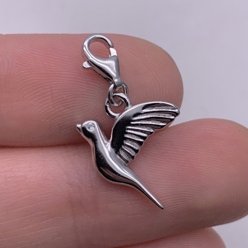 Подвеска, Голубь, модель 925, покрытие родий, размер 16х13 мм, цена за 1 шт.