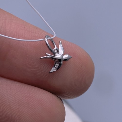 Подвеска, Ласточка, модель 925, покрытие родий, размер 8х6 мм, цена за 1 шт.