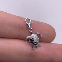 Подвеска, Черепаха, модель 925, покрытие родий, размер 15х12 мм, цена за 1 шт.