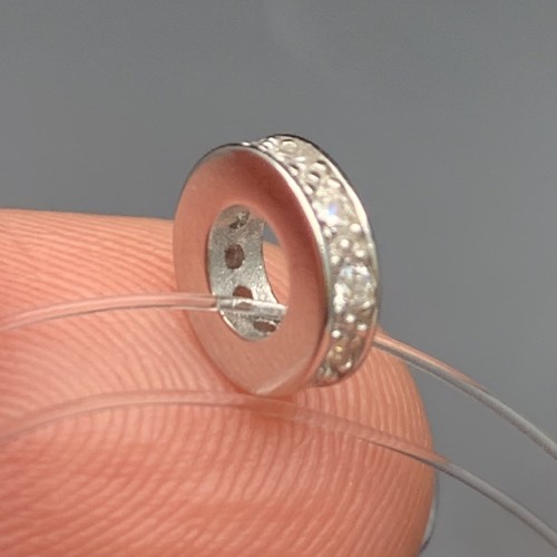 Разделитель, вставка цирконии, модель 925, покрытие родий, размер 8х2 мм