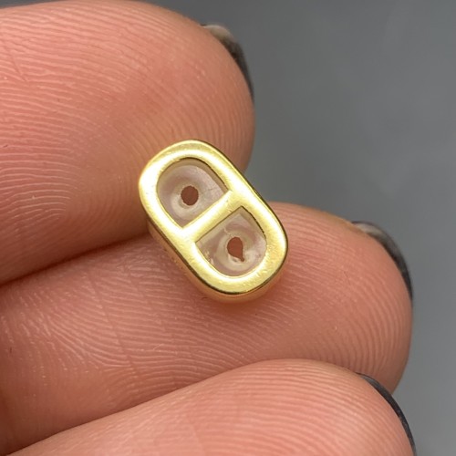 Разделитель, на многорядное украшение, вставка силикон, модель SS 925, покрытие позолота, размер 10х6 мм, цена за 1 шт.