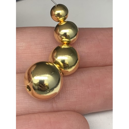 Бусина гладкая, разделитель, модель SS 925, покрытие позолота, размер 12 мм, цена за 1 шт.