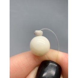 Разделитель, бублик, модель 925, алмазная огранка, покрытие родий, размер 4х2,5 мм, цена за 1 шт