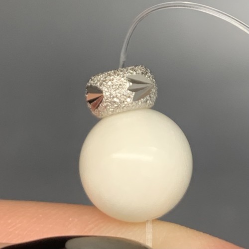 Разделитель, бублик, модель SS 925, алмазная огранка, покрытие родий, размер 6х3,5 мм, цена за 1 шт