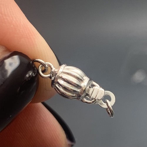 Замок, педальный, родированное серебро 925 пробы, 5,5 мм, цена за шт