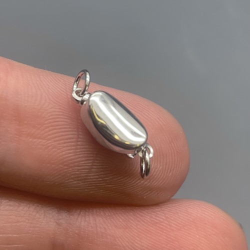 Замок с зажимом, родированное, модель SS 925, размер 9х5 мм, цена за 1 шт