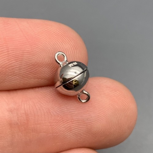 Замок, магнитный, модель 925, покрытие родий, 7 мм, цена за 1 шт.