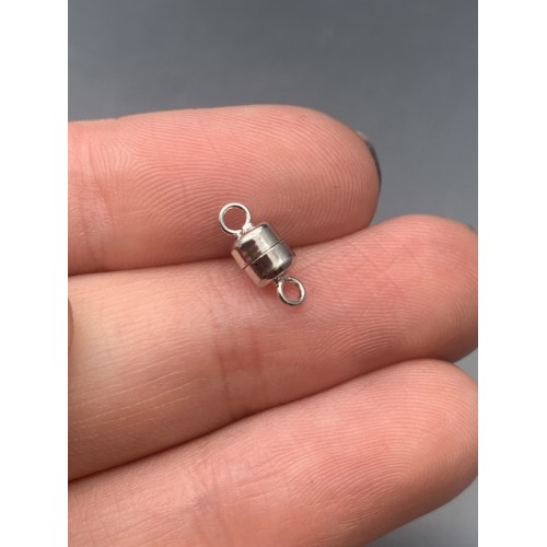 Замок, магнитный, родированный, модель SS 925,размер 4,5х4,5 мм, цена за 1 шт.