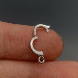 Карабин, замочек-бейл, родированный, модель SS 925, размер 12х8 мм, цена за 1 шт