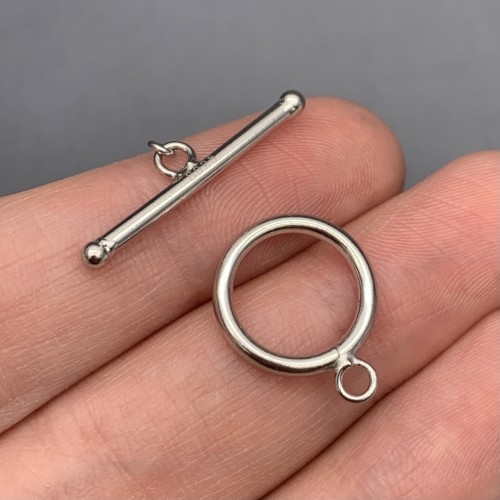 Замочек, тогл, модель 925, покрытие родий, размер 15 мм, палочка 26 мм, цена за шт.