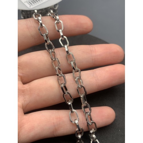 Цепь № 20, цвет серебро, размер звена 8х5,5 мм, цена за 1 метр