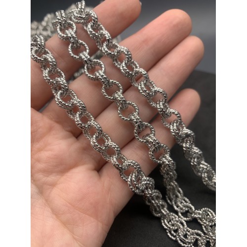 Цепь № 24, цвет серебро, размер звена 9х9 мм, цена за 1 метр